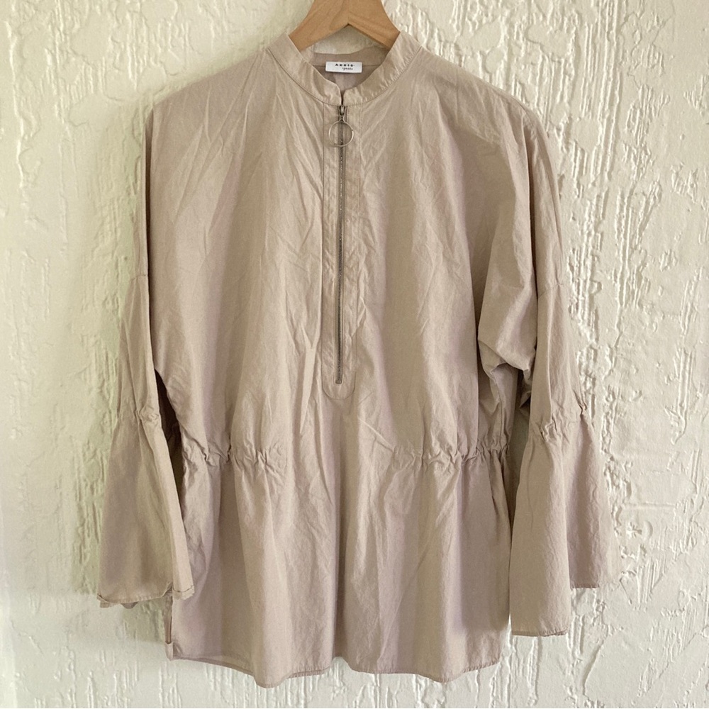 Akris Mock Neck Long Sleeve Blouse Size 12